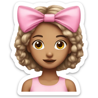 girl with cat ears and pink bow sticker