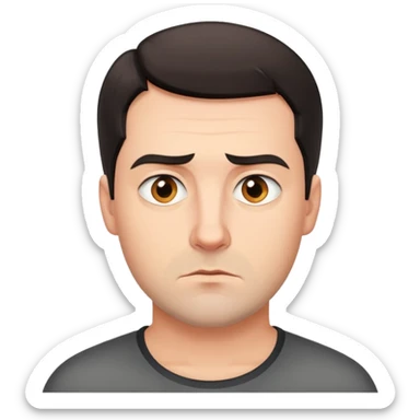 German man with short dark hair, serious expression sticker