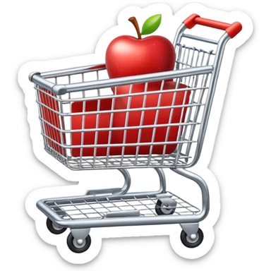empty shopping cart, classic apple emoji style sticker