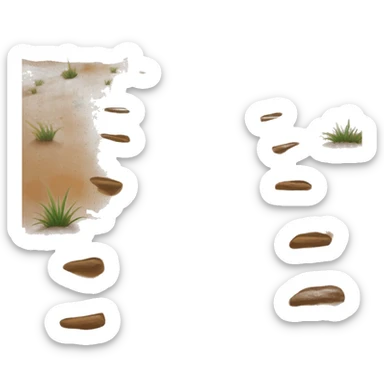 dirt path with footprints sticker