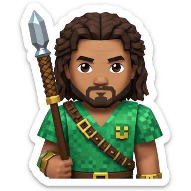 Jason Momoa as a Minecraft character sticker