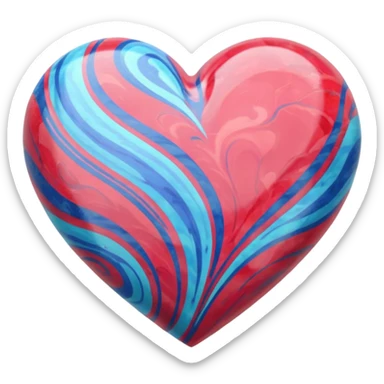 Marbled heart sticker