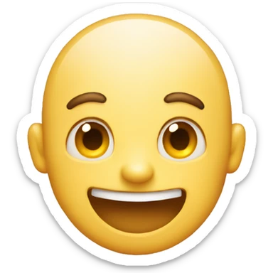 Slight laughing face sticker