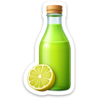Bottled green lemon juice sticker