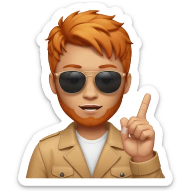 Emoji with sunglasses giving middle ginger sticker