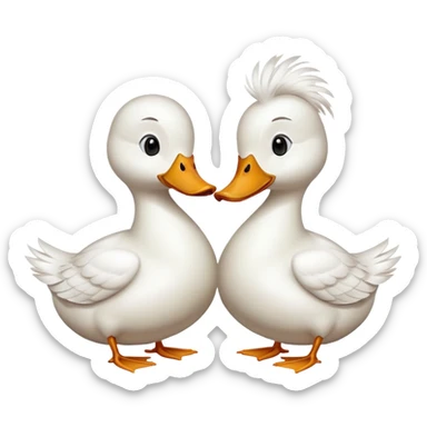 Two ducks in love  sticker