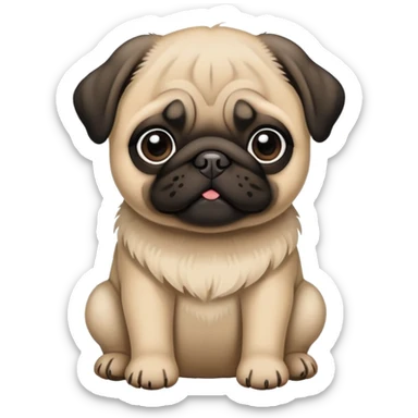 mops pug puppy sticker