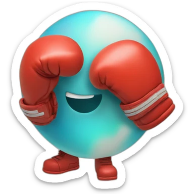 venus planet with boxing gloves  sticker