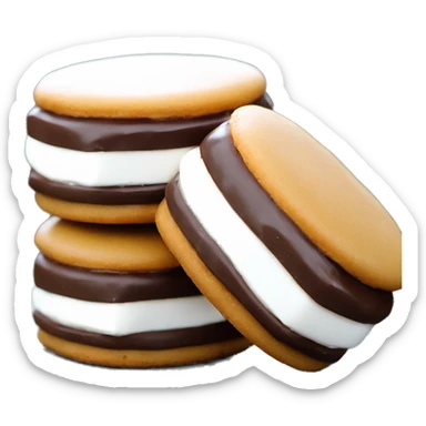 Alfajor añado en chocolate blanco, cortado a la mitad sticker