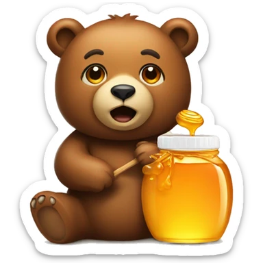 Bear with honey  sticker