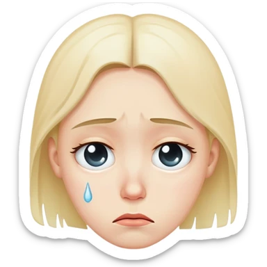sad mood face with tears sticker