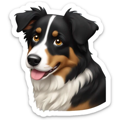 Black and tan Australian shepherd dog mostly black sticker