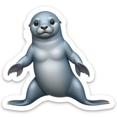 scary grey sea lion full body sticker