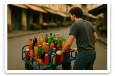 endi shu aravani bir balonchasi singan aka uka esa u ni yonida turganini yuzini ko'rsatmasdan tasvirla sticker