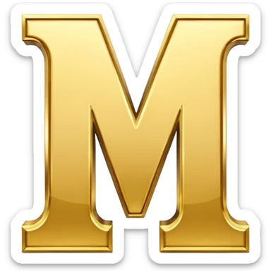 letter M in gold sticker