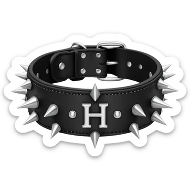 Realistic detailed luxury spiked collar with the letters HH sticker