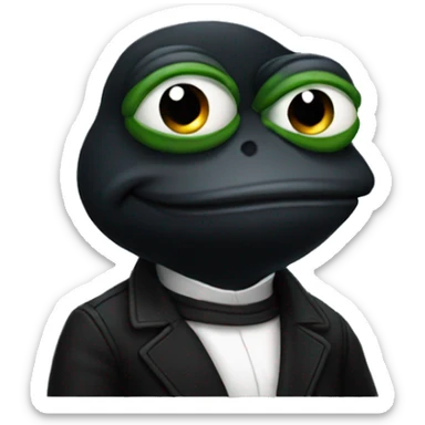 Pepe wearing black clothes sticker