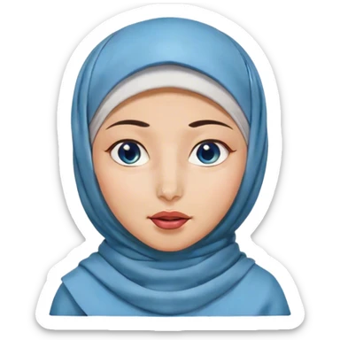 Turkish beautiful finish Konya girl blue eyes with hijab and islamic dress she’s Squinting Face with Tongue sticker