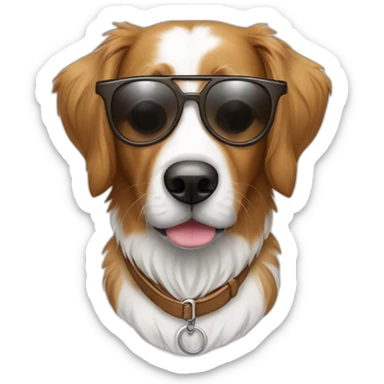 Chien Épagneul breton amusant avec des lunettes de soleil sticker