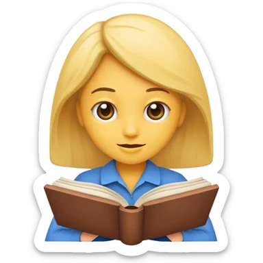 emoji LENDO UM LIVRO ESTUDANDO FEMININO sticker