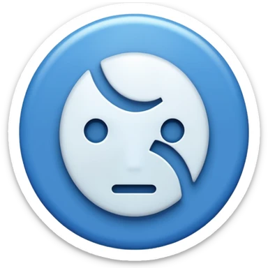 Blue circle with irregularities on it on it is boundaries and it should have a white tick no face sticker