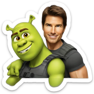 tom cruise ride on shrek'sshoulder sticker