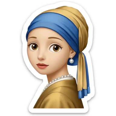 Girl with a Pearl Earring painting sticker
