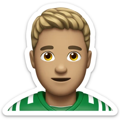 Man with football sticker