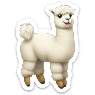 alpaca with flip flops and a zylinder sticker