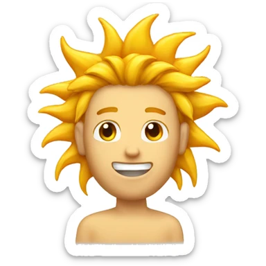 Sun running his fingers through his mullet cut hair sticker