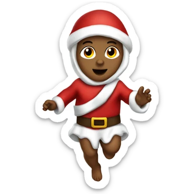 skipping sprint baby Jesus santa costume sticker