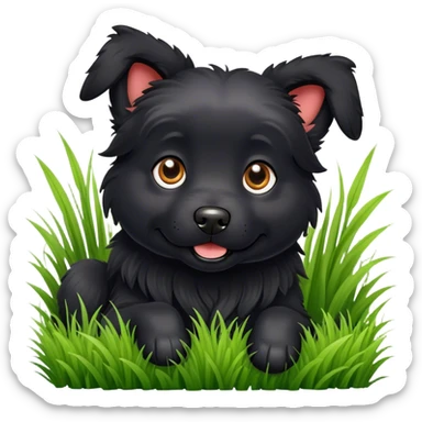 Schwarzer Hund in spß sticker