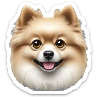 Black Pomeranian white chest  sticker