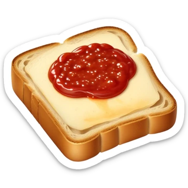 slice of bread with with a squeeze of tomatoe sauce on top sticker