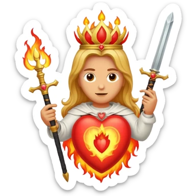 Sacred heart on fire with sword sticker