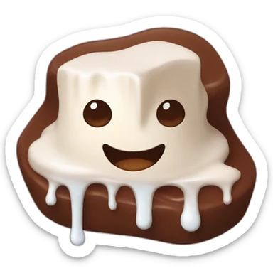 Melting chocolate marshmallow sticker