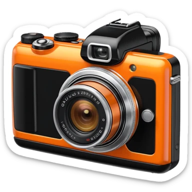 Transform this into a stylized 3D emoji-style icon of a retro [Olympus Stylus 300 Digital] sticker