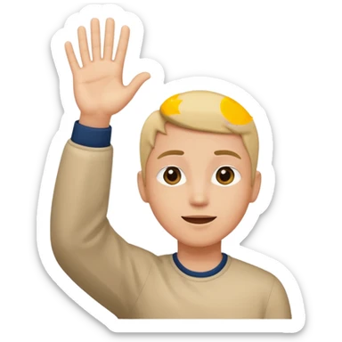 person raising hand sticker