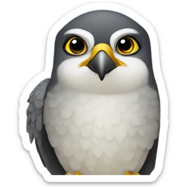 Peregrine falcon working on a spreadsheet sticker