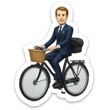 Macron en vélo  sticker