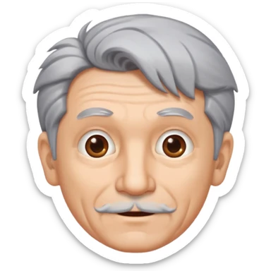 old guy with funny hair sticker