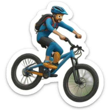 Man jumping in a mountain bike sticker