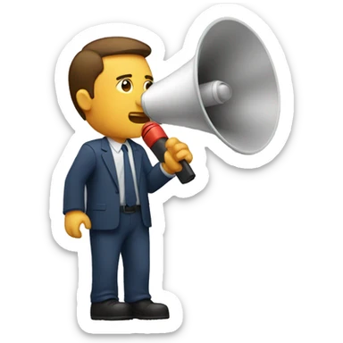 A man speaking in loudspeaker  sticker