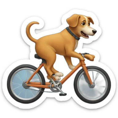 Dog riding a bike sticker