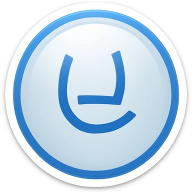 a small, blue checkmark inside a circular blue background. The checkmark is white, simple, and slightly curved with sharp edges. The circle is solid blue, and the checkmark is centered within the circle. sticker