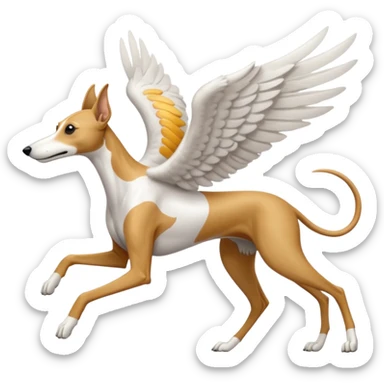 galgo con alas corriendo sticker