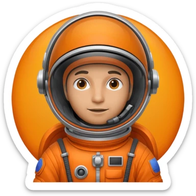 Engineer in an orange astronaut suit sticker