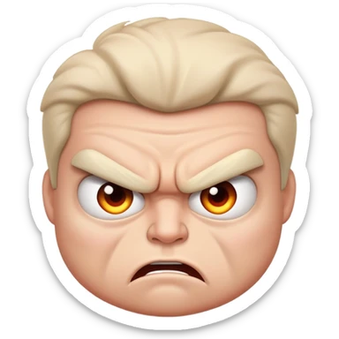 Angry face with puffed cheek  sticker