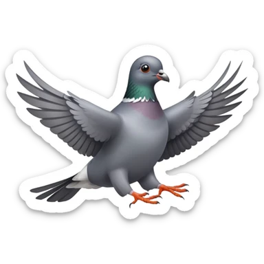angry pigeon dive bombing sticker