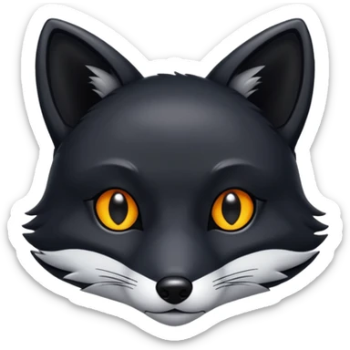 black fox black eyes sticker